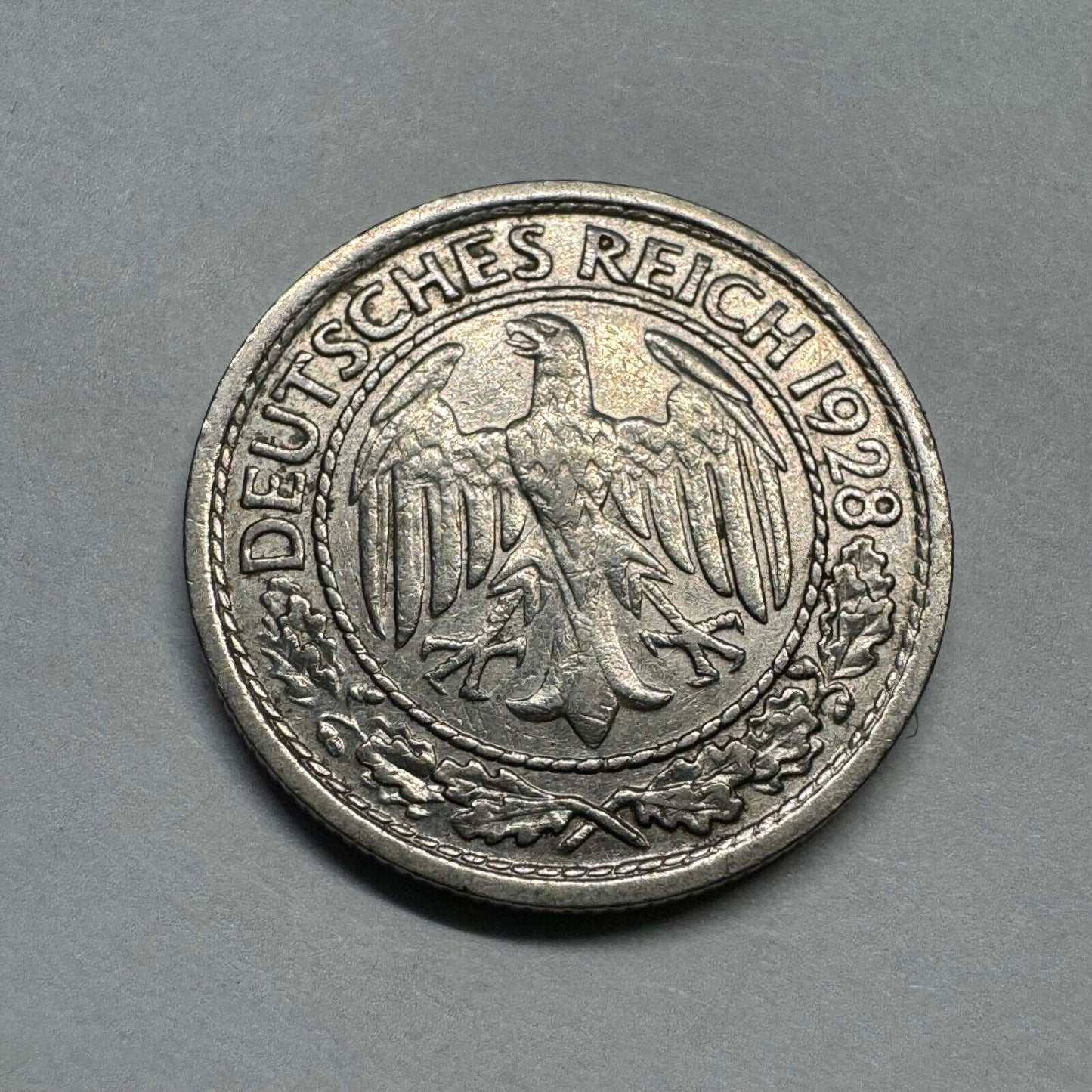 1928 Germany 50 Reichspfennig - E - Beautiful Coin - #A-010