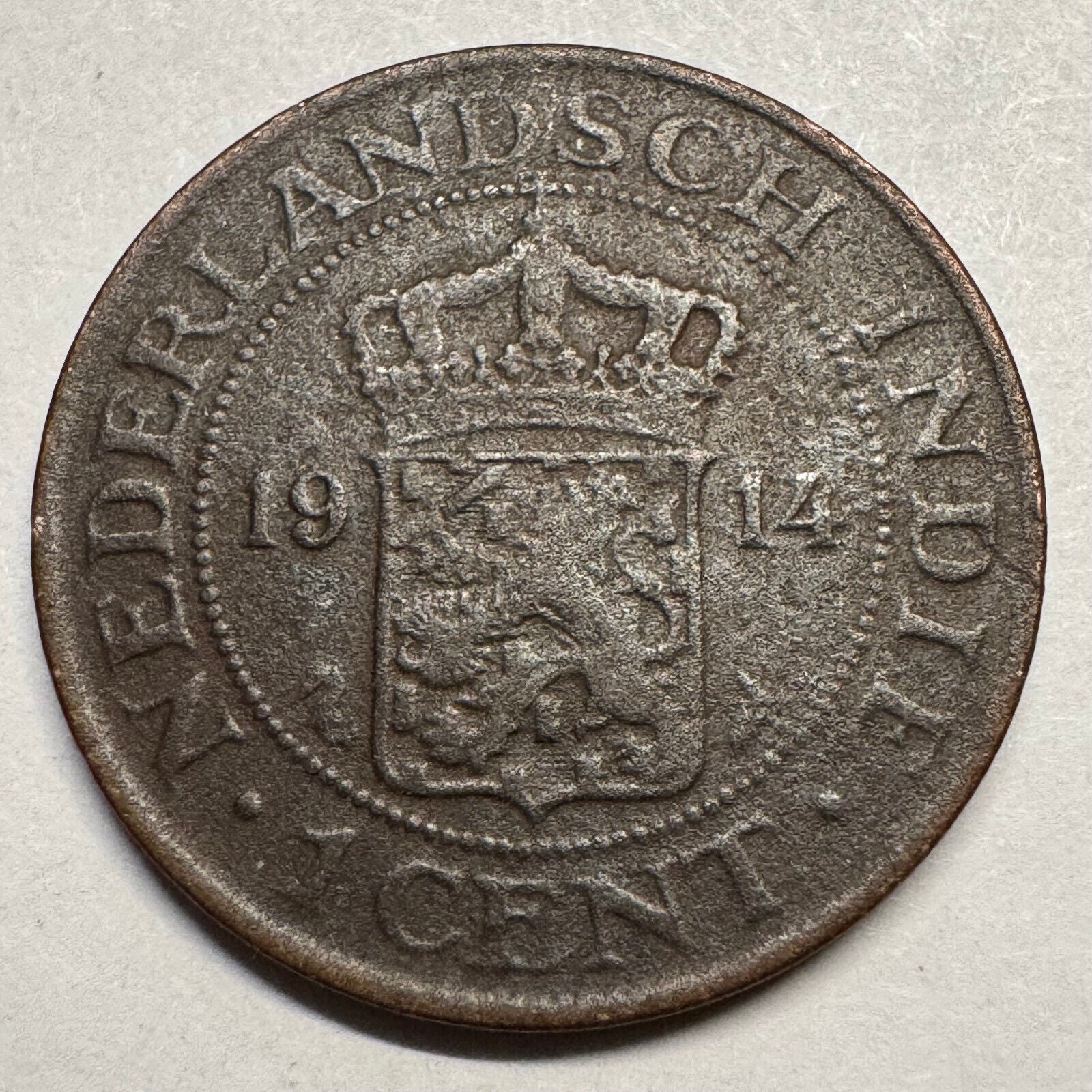 1914 Netherlands East Indies Indonesia 1 Cent - Beautiful Coin - #A-088
