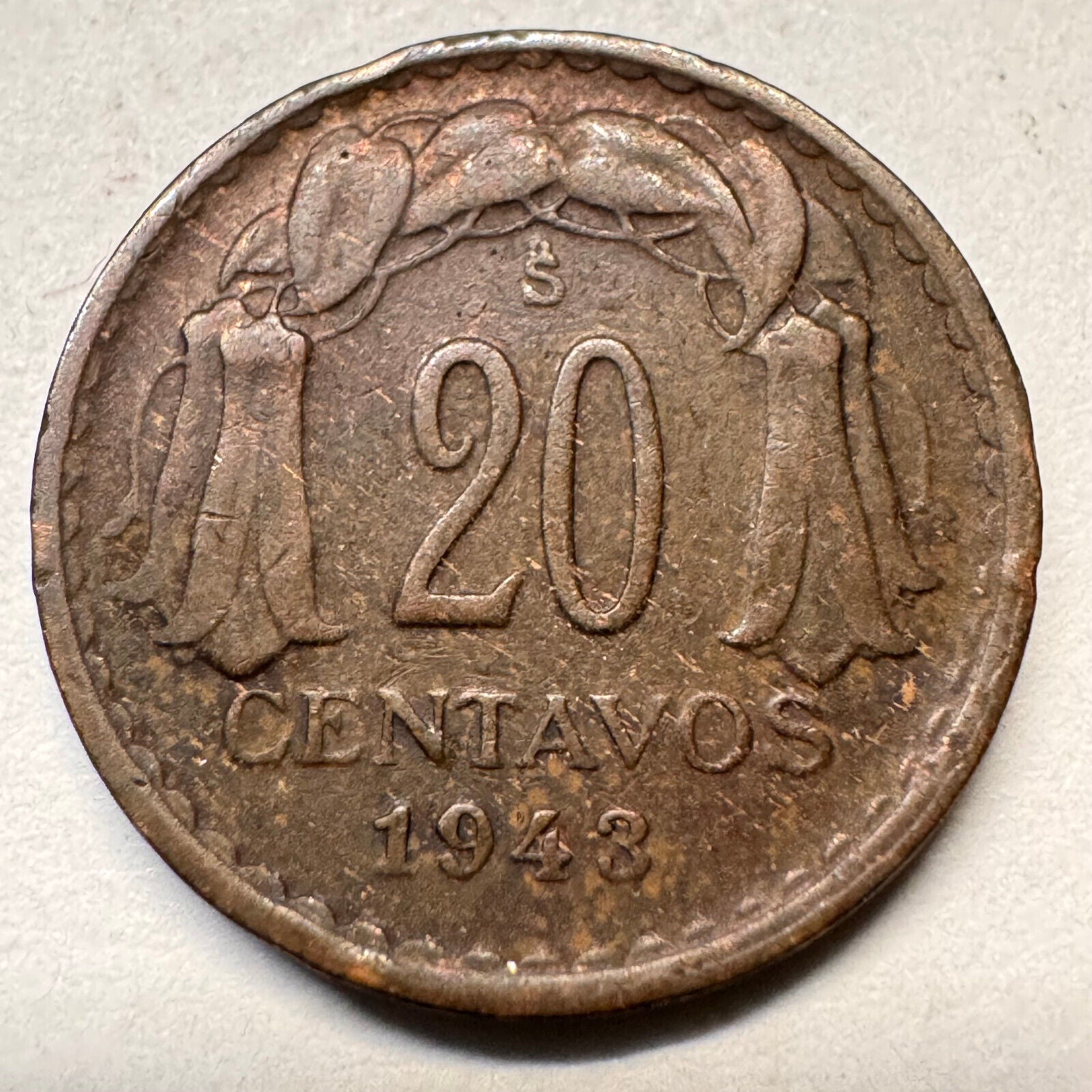 1943 Chile 20 Centavos - Beautiful Coin - #A-036
