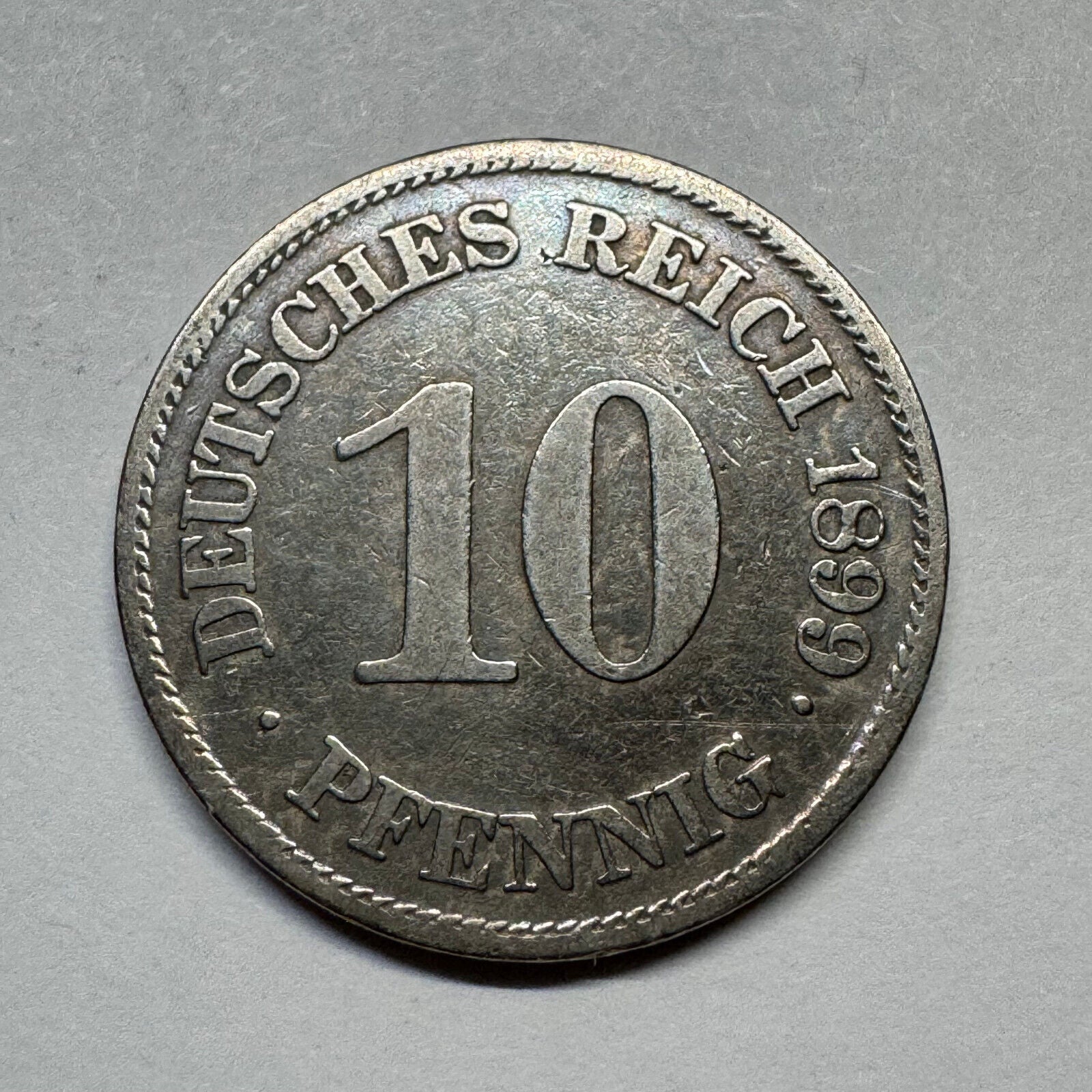 1899 Germany 10 Pfennig - Beautiful Coin - #B-019