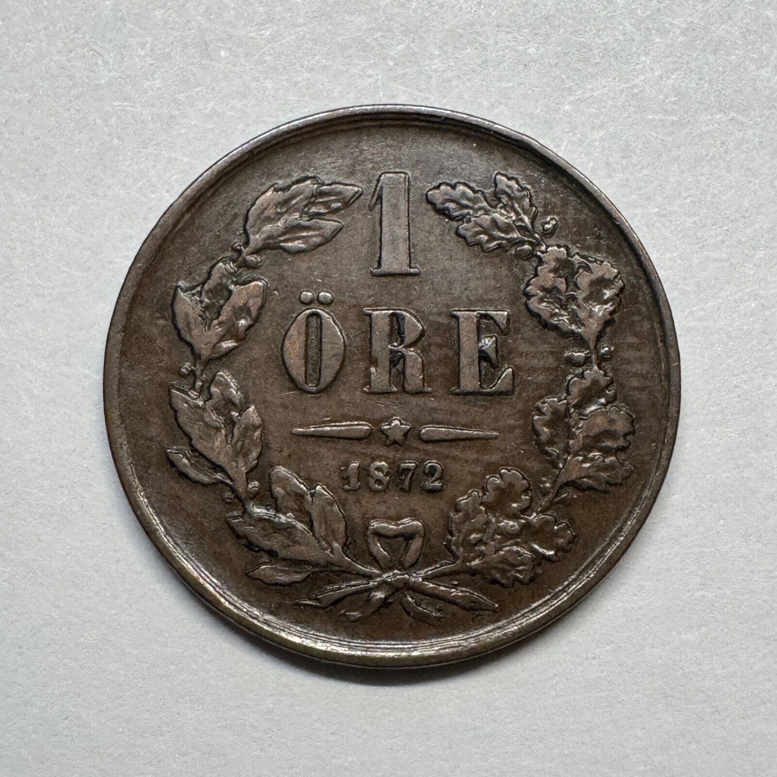 1872 Sweden 1 Ore - Beautiful Coin - #B-021