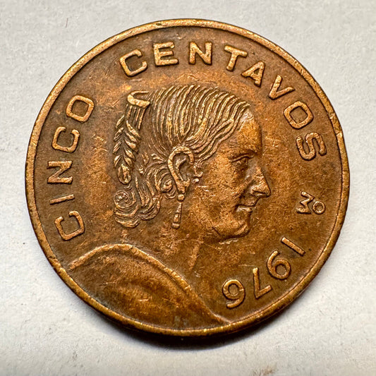 1976 Mexico 5 Centavos - Beautiful Coin - #A-023