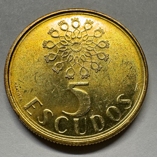 1991 Portugal 5 Escudos - Beautiful Coin - #A-068