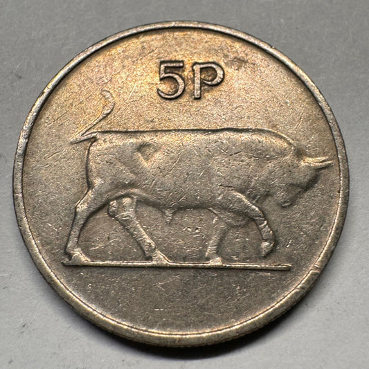 1980 Ireland 5 Pence - Beautiful Coin - #A-049
