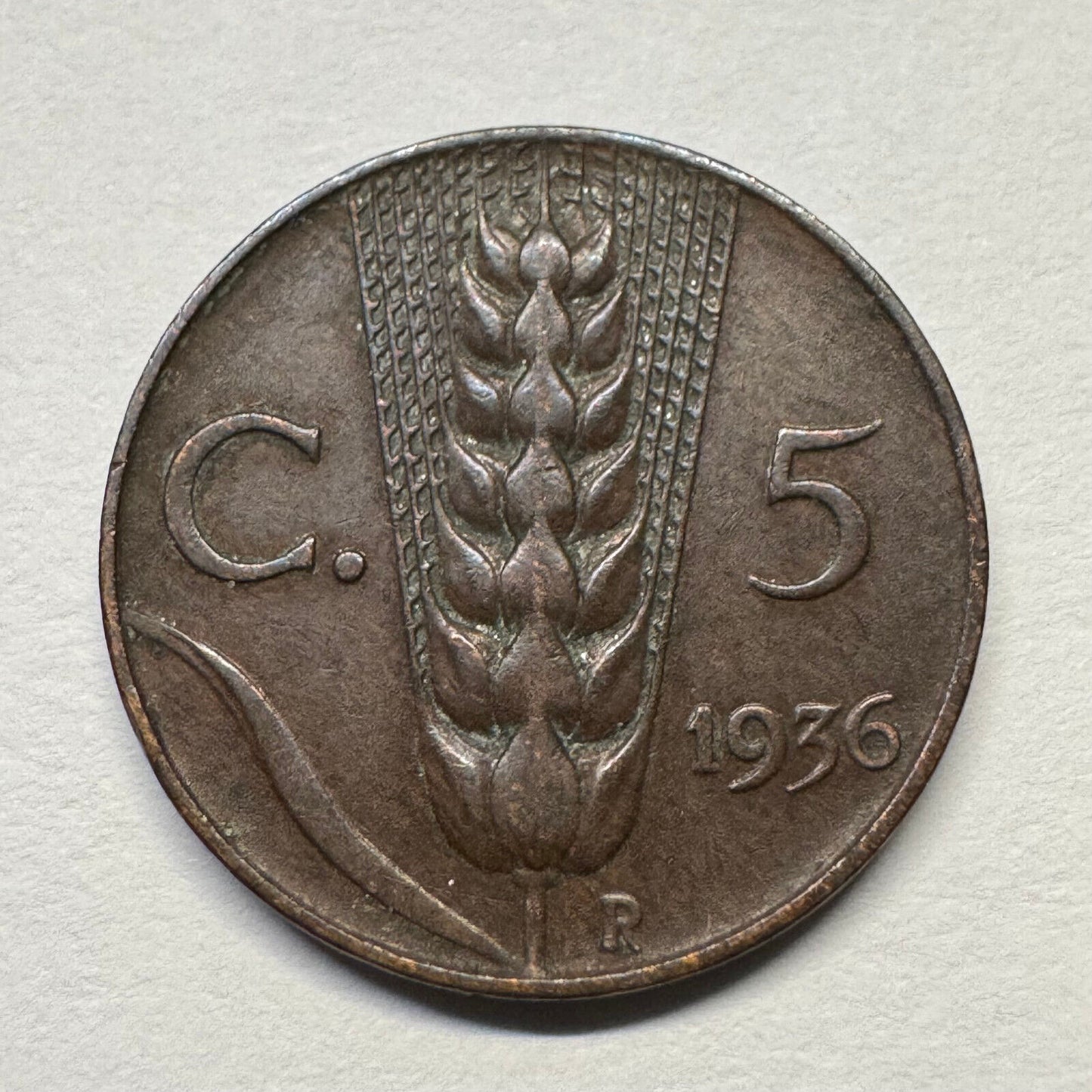 1936 Italy 5 Centesimi - Beautiful Coin - Lot #B-044