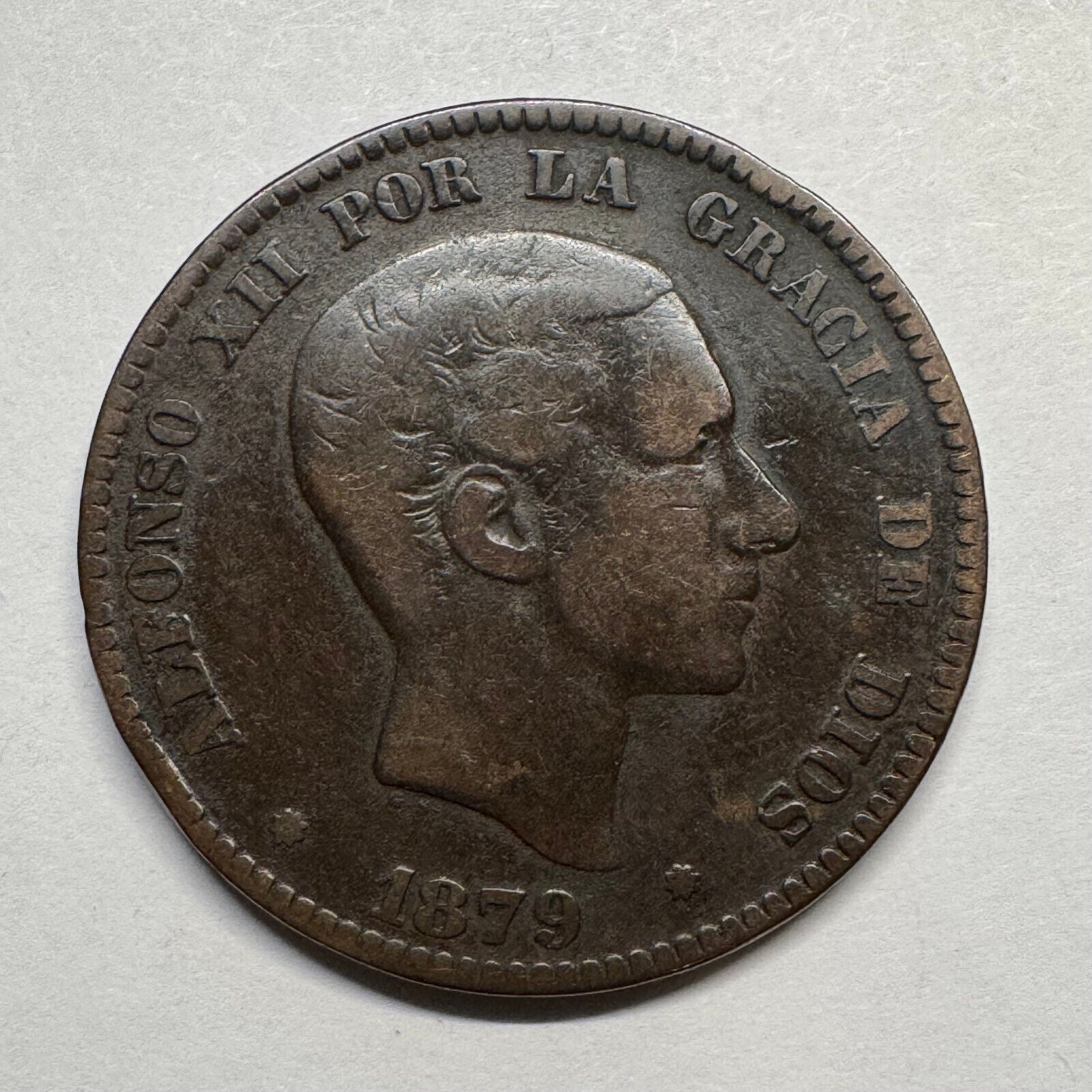 1879 Spain 10 Centimos - Beautiful Coin - #B-021