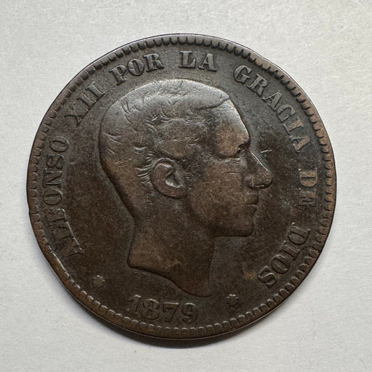 1879 Spain 10 Centimos - Beautiful Coin - #B-021