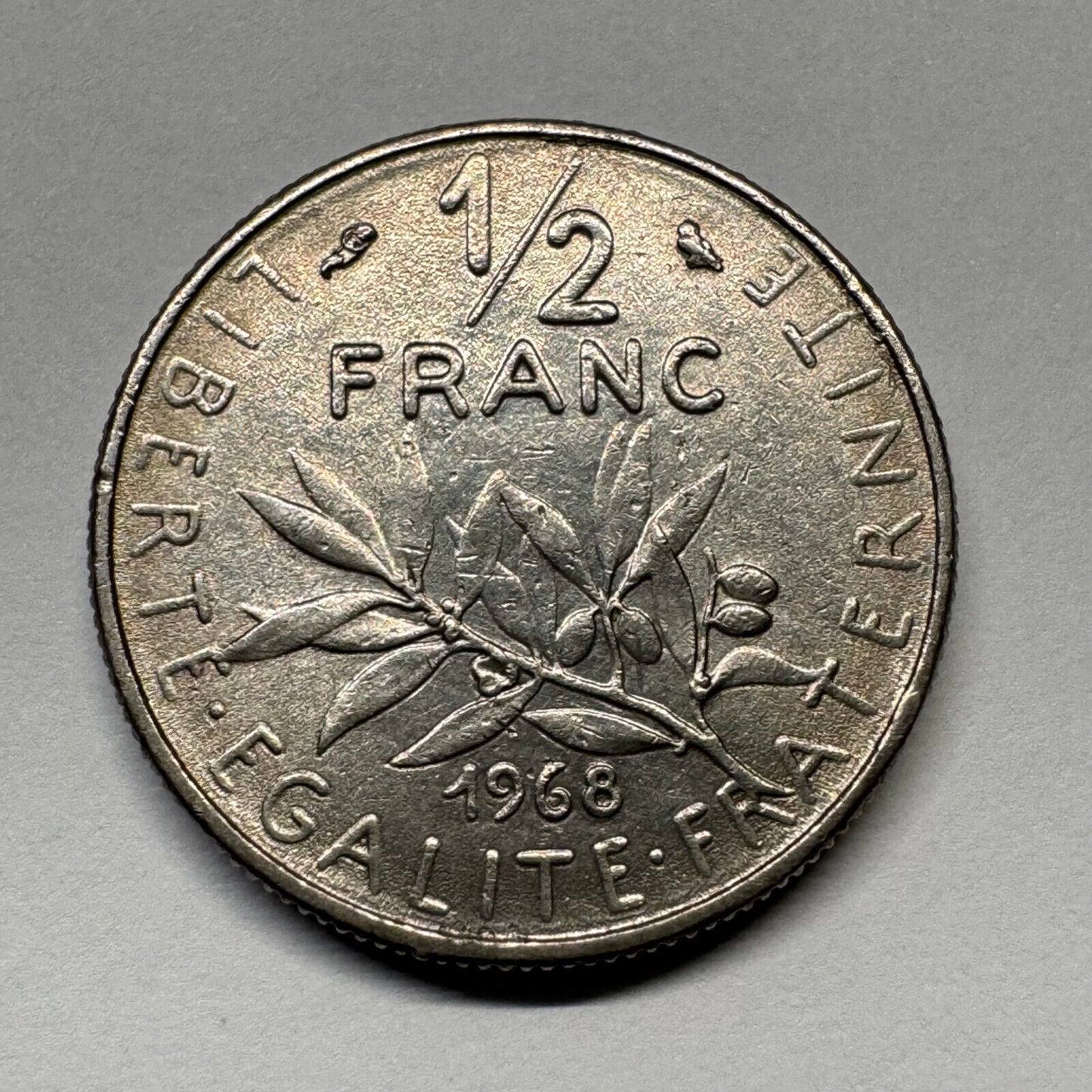 1968 France 1/2 Franc - Beautiful Coin - #B-054