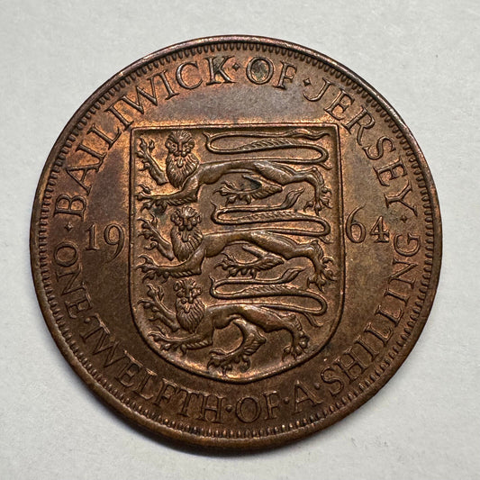 1964 Jersey 1/12 Shilling - Beautiful Coin - #B-030