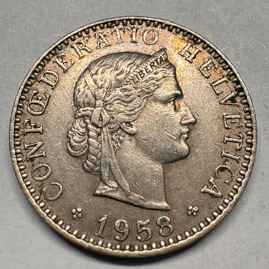 1958 Switzerland 20 Rappen - Beautiful Coin - #A-030