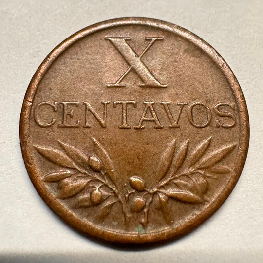 1956 Portugal 10 Centavos - Beautiful Coin - #A-059