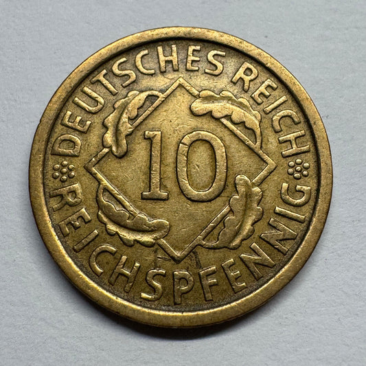 1932 Germany 10 Reichspfennig - Beautiful Coin - #B-057