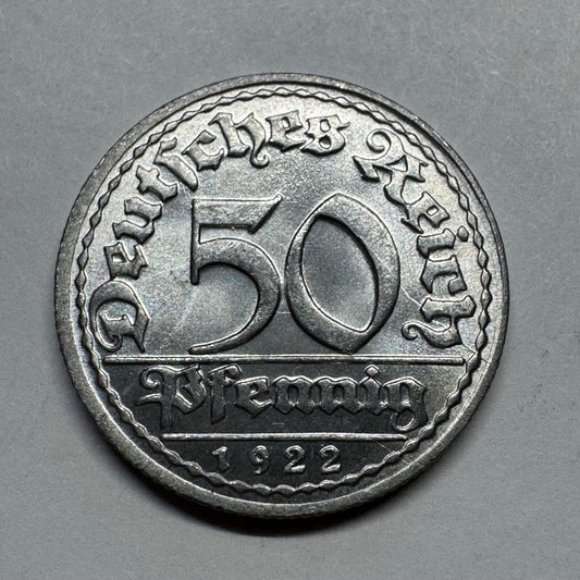 1922 Germany 50 Pfennig - Beautiful Coin - #B-034