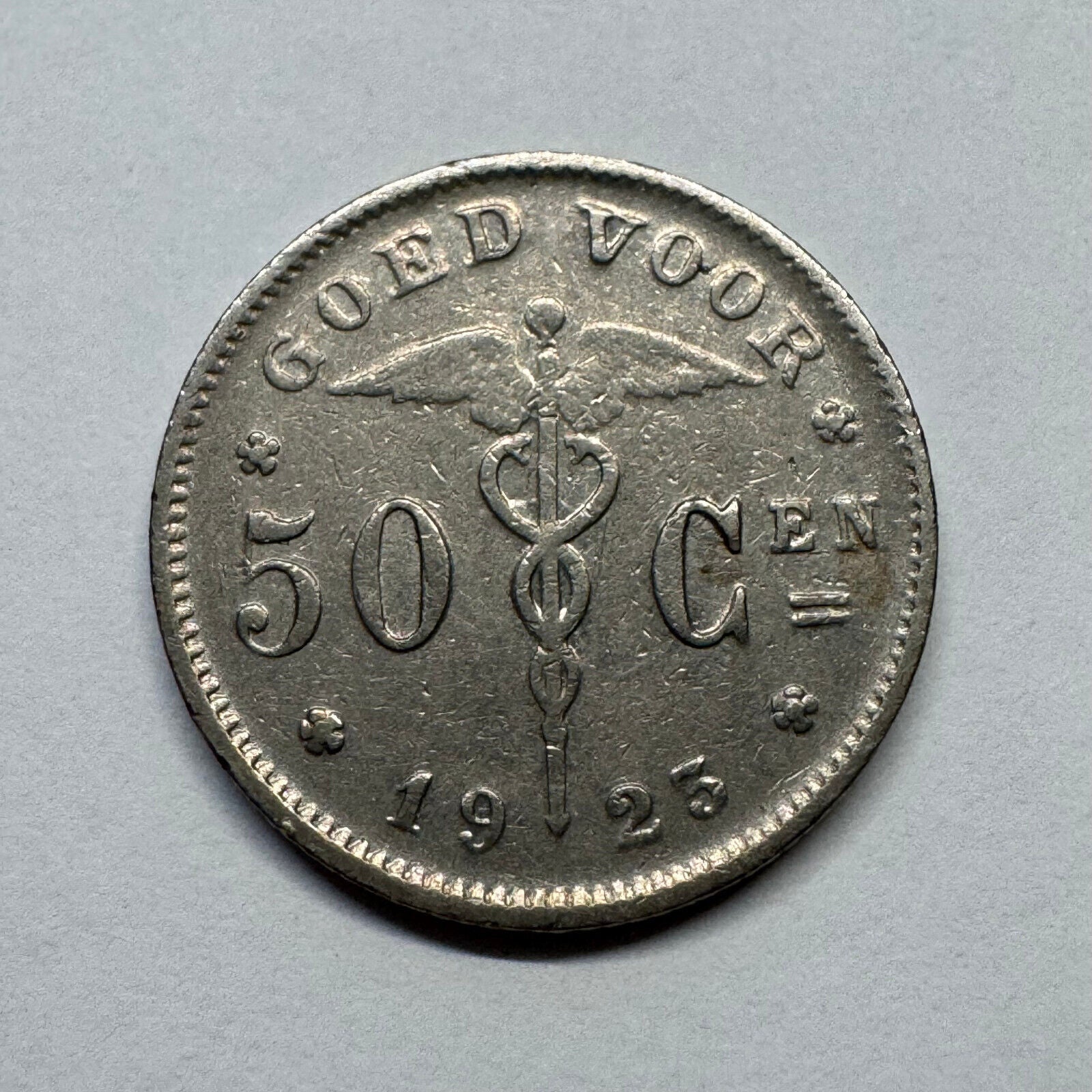 1925 Belgium 50 Centimes - Beautiful Coin - #B-048