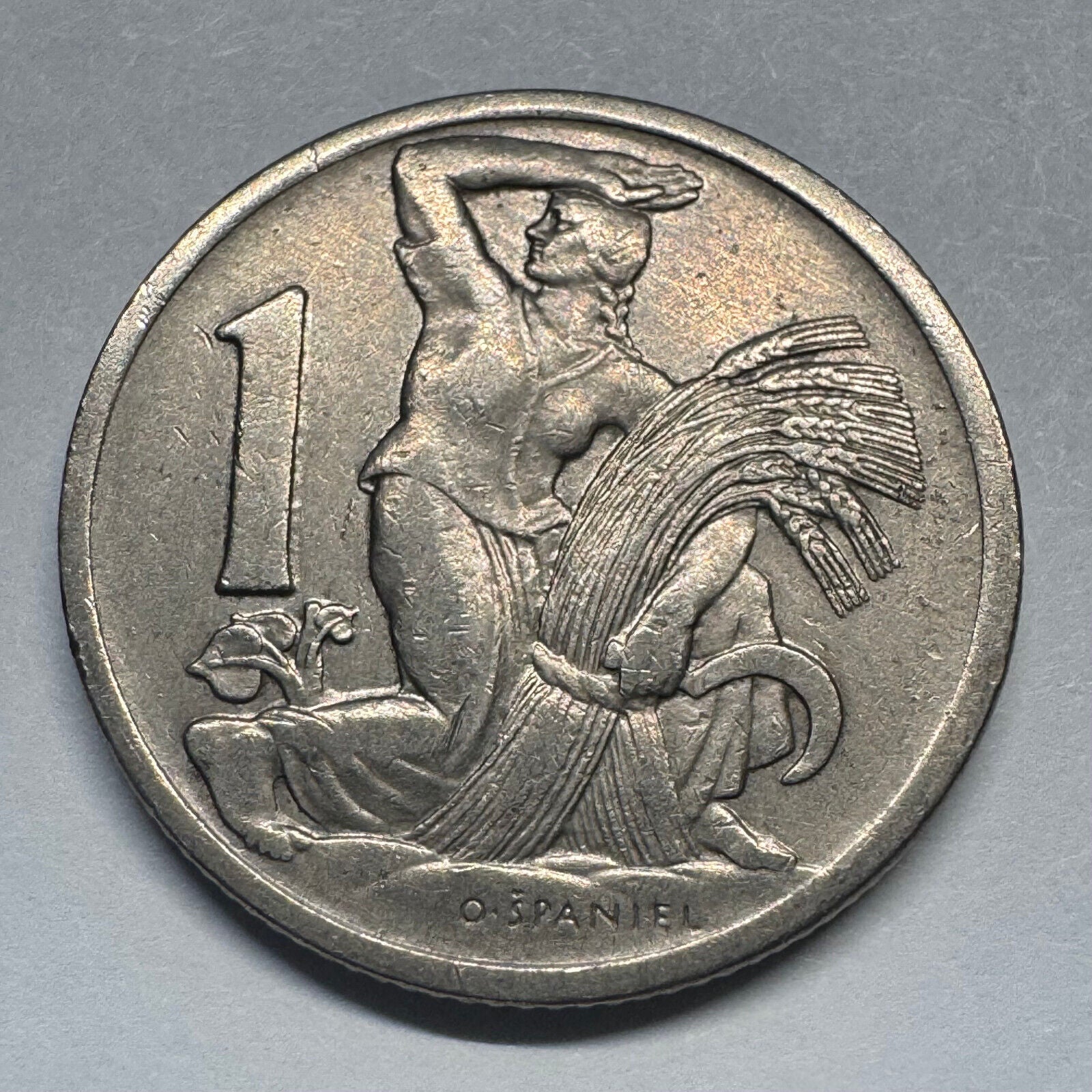 1924 Czechoslovakia 1 Koruna - Beautiful Coin - #A-099