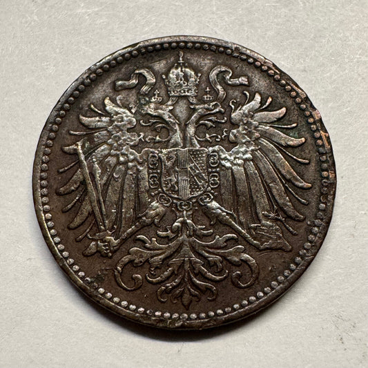 1896 Austria 2 Heller - Beautiful Coin - #A-090