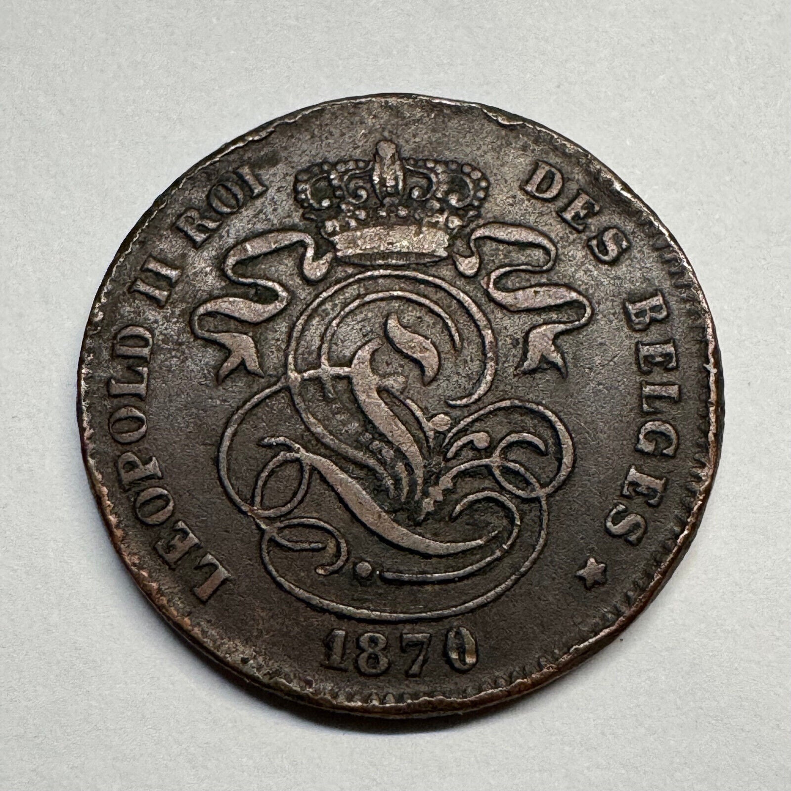 1870 Belgium 2 Centimes - Beautiful Coin - #B-055