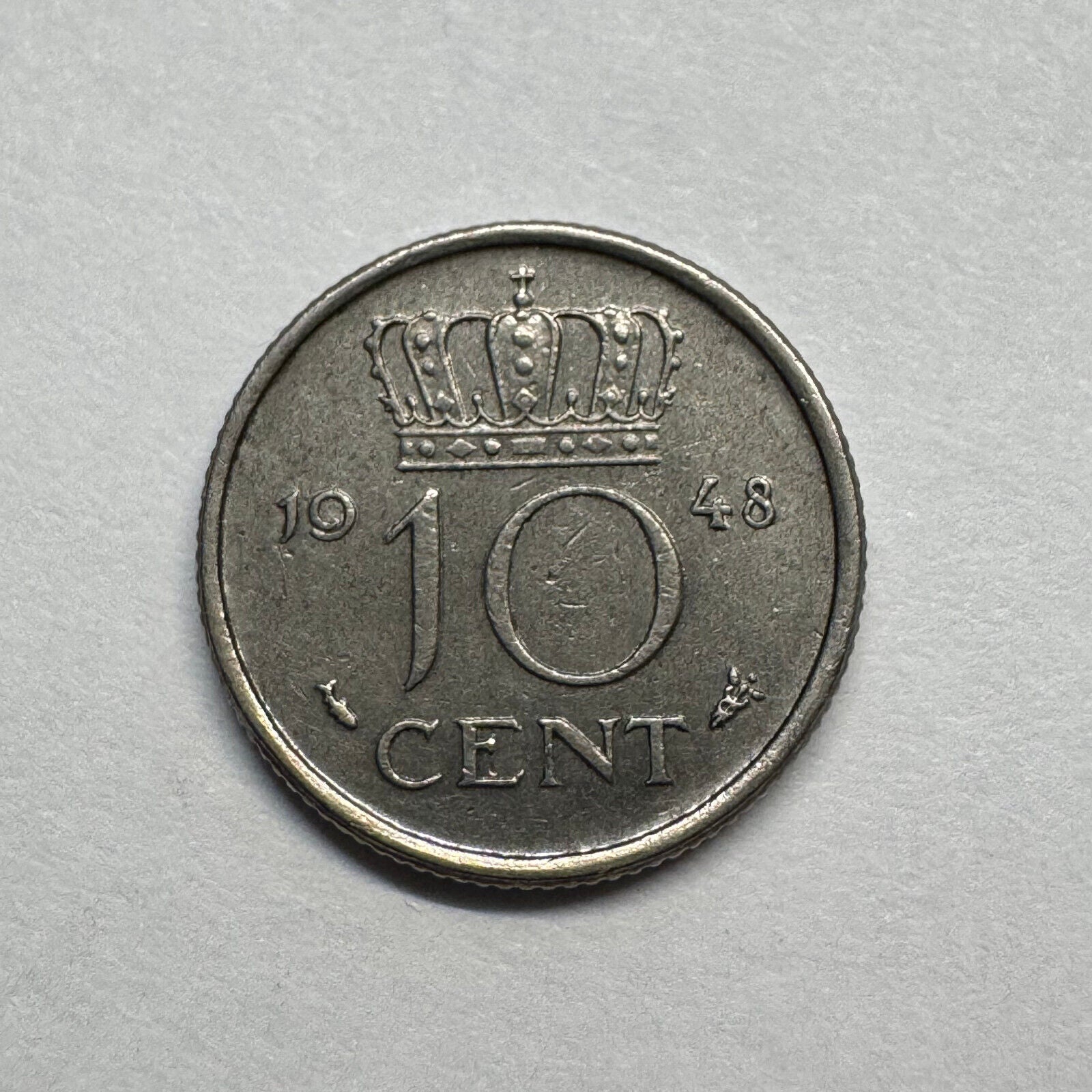1948 Netherlands 10 Cents - Beautiful Coin - #B-015