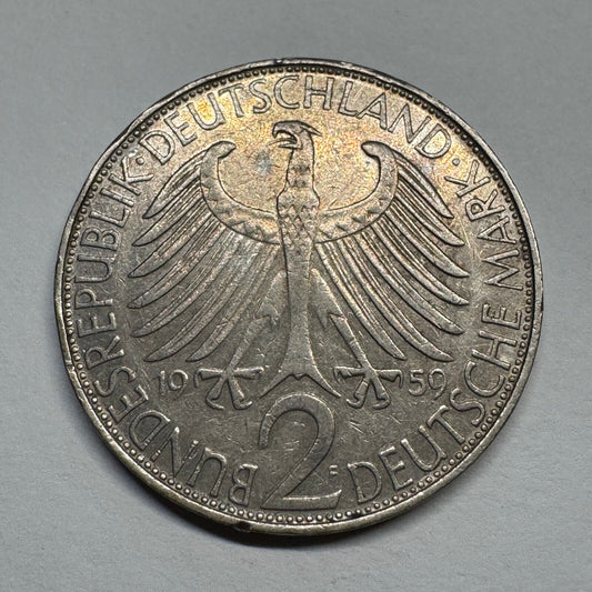 1959 Germany 2 Mark - Beautiful Coin - #B-059