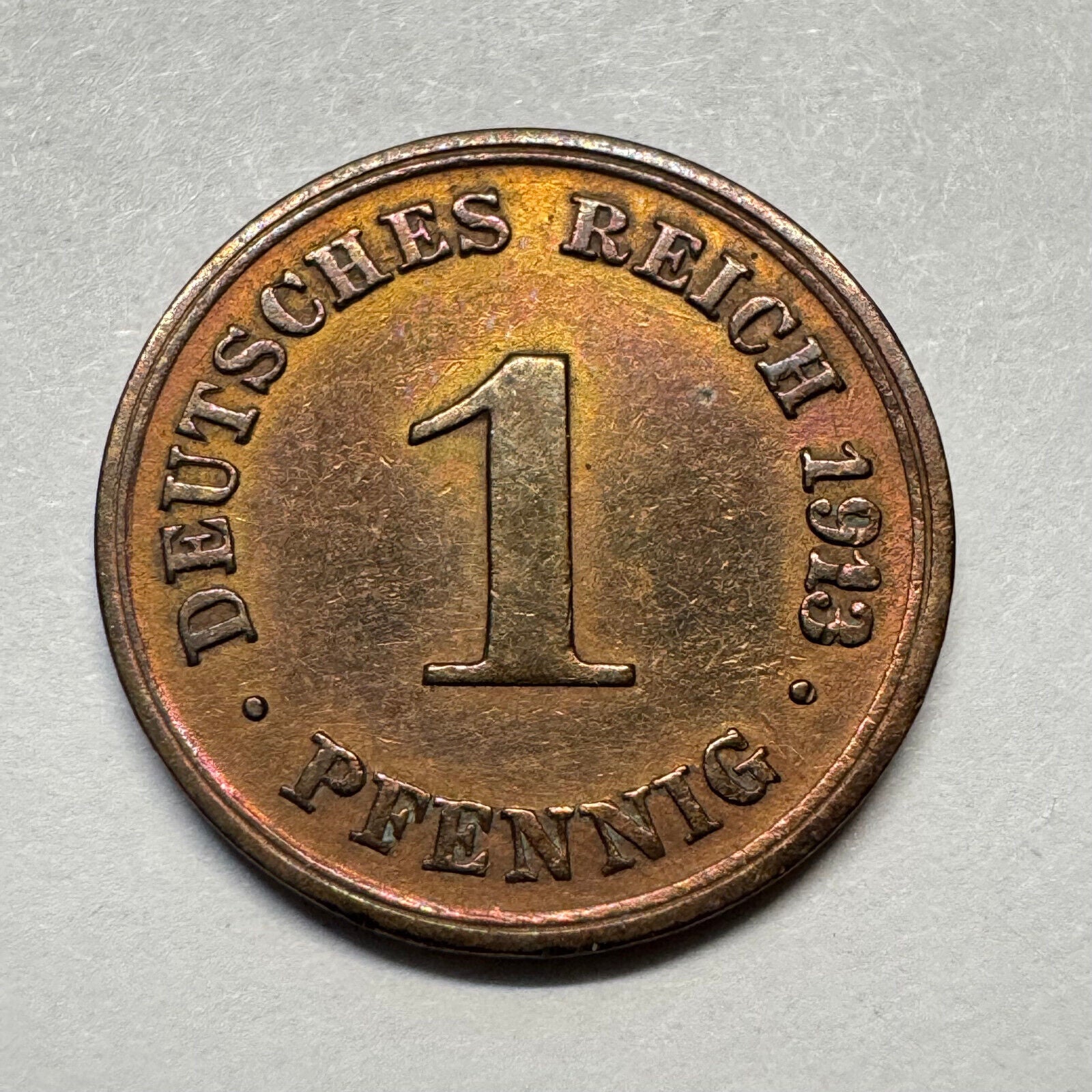 1913 Germany 1 Pfennig - Beautiful Coin - #A-090
