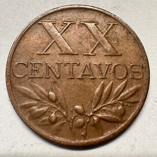 1958 Portugal 20 Centavos - Beautiful Coin - #A-062