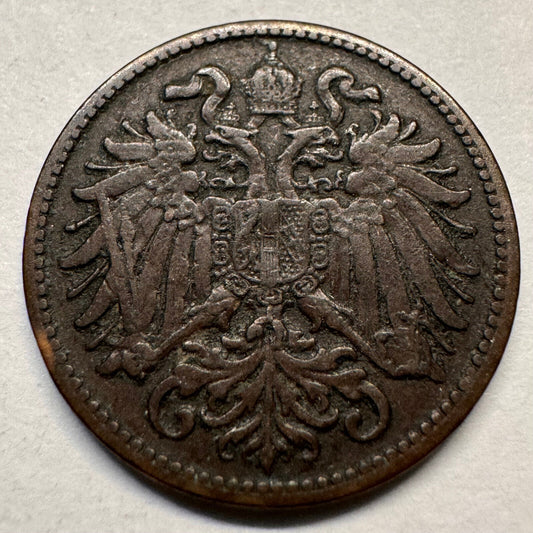 1895 Austria 2 Heller - Beautiful Coin - #A-041
