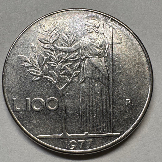 1977 Italy 100 Lire - Beautiful Coin - #A-056