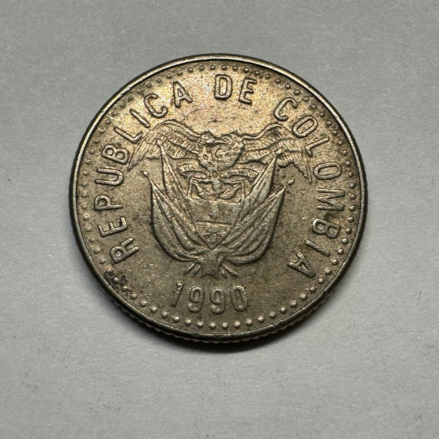1990 Colombia 10 Pesos - Beautiful Coin - #A-010