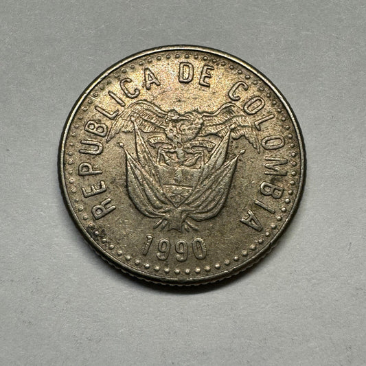 1990 Colombia 10 Pesos - Beautiful Coin - #A-010