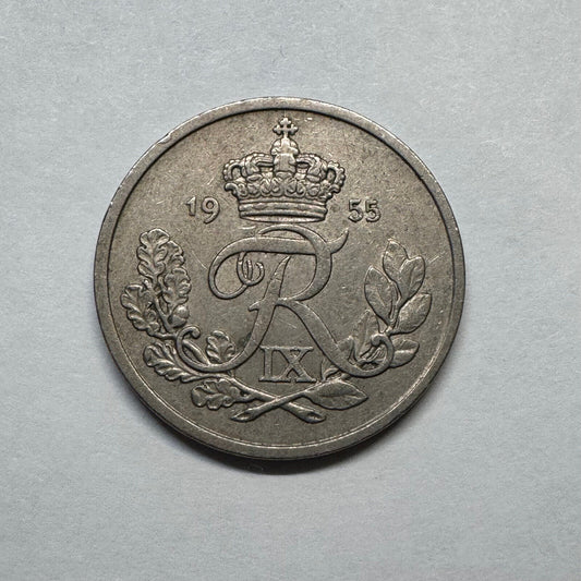 1955 Denmark 25 Ore - Beautiful Coin - #B-014