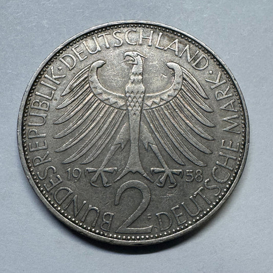1958 Germany 2 Mark - Beautiful Coin - #B-025