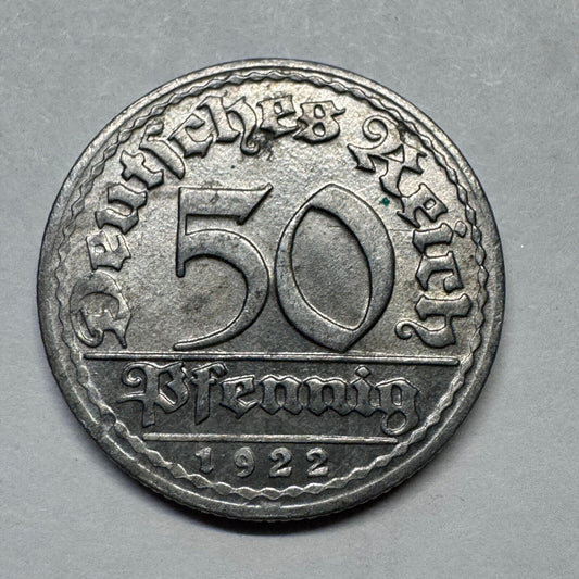 1922 Germany 50 Pfennig - Beautiful Coin - #B-035