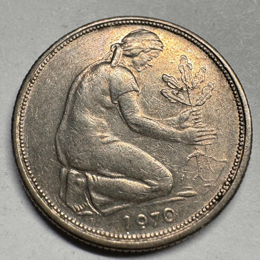 1970 Germany 50 Pfennig - G - Beautiful Coin - #A-049