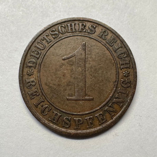 1928 Germany 1 Reichspfennig - Beautiful Coin - #A-097
