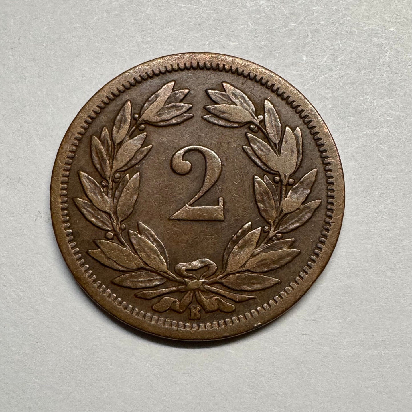 1890 Switzerland 2 Rappen - Beautiful Coin - #B-019