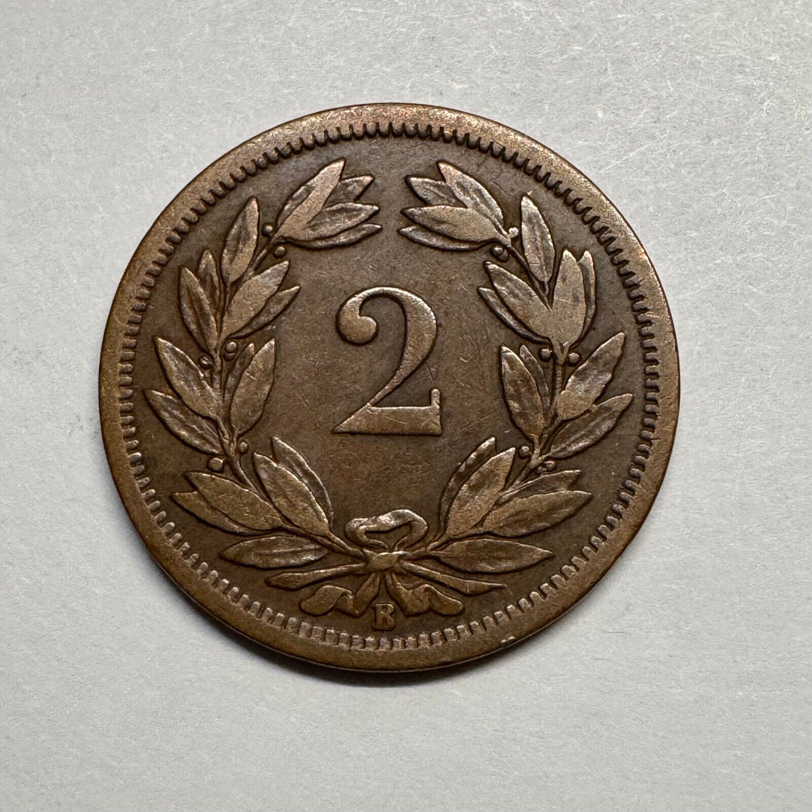 1890 Switzerland 2 Rappen - Beautiful Coin - #B-019