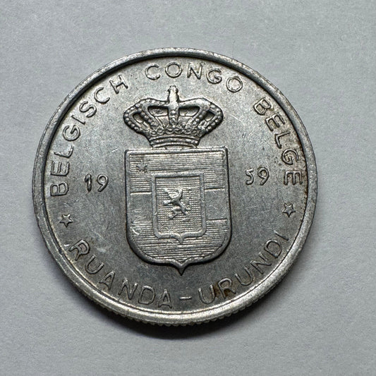 1959 Belgian Congo 1 Franc - Beautiful Coin - #B-033