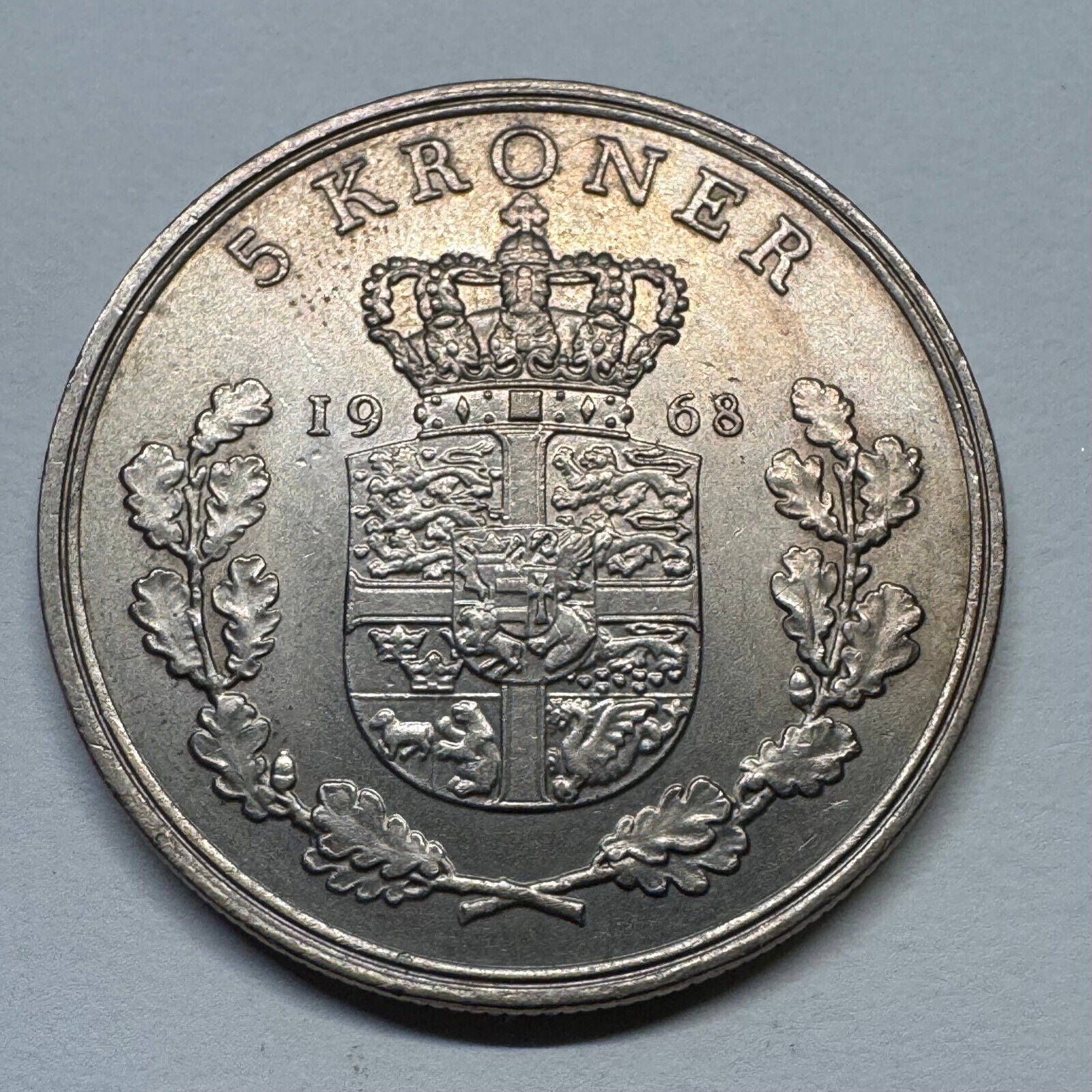 1968 Denmark 5 Kroner - Beautiful Coin - #B-057