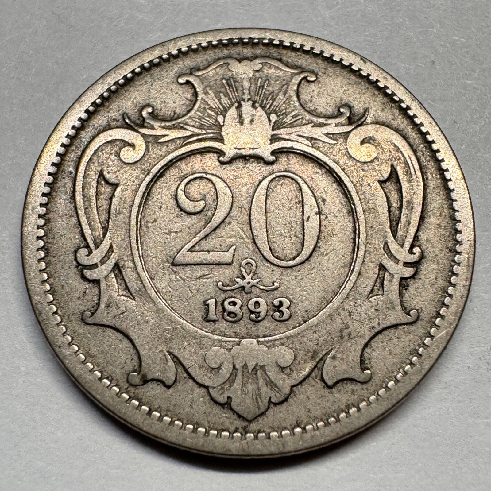 1893 Austria 20 Heller - Beautiful Coin - #A-037