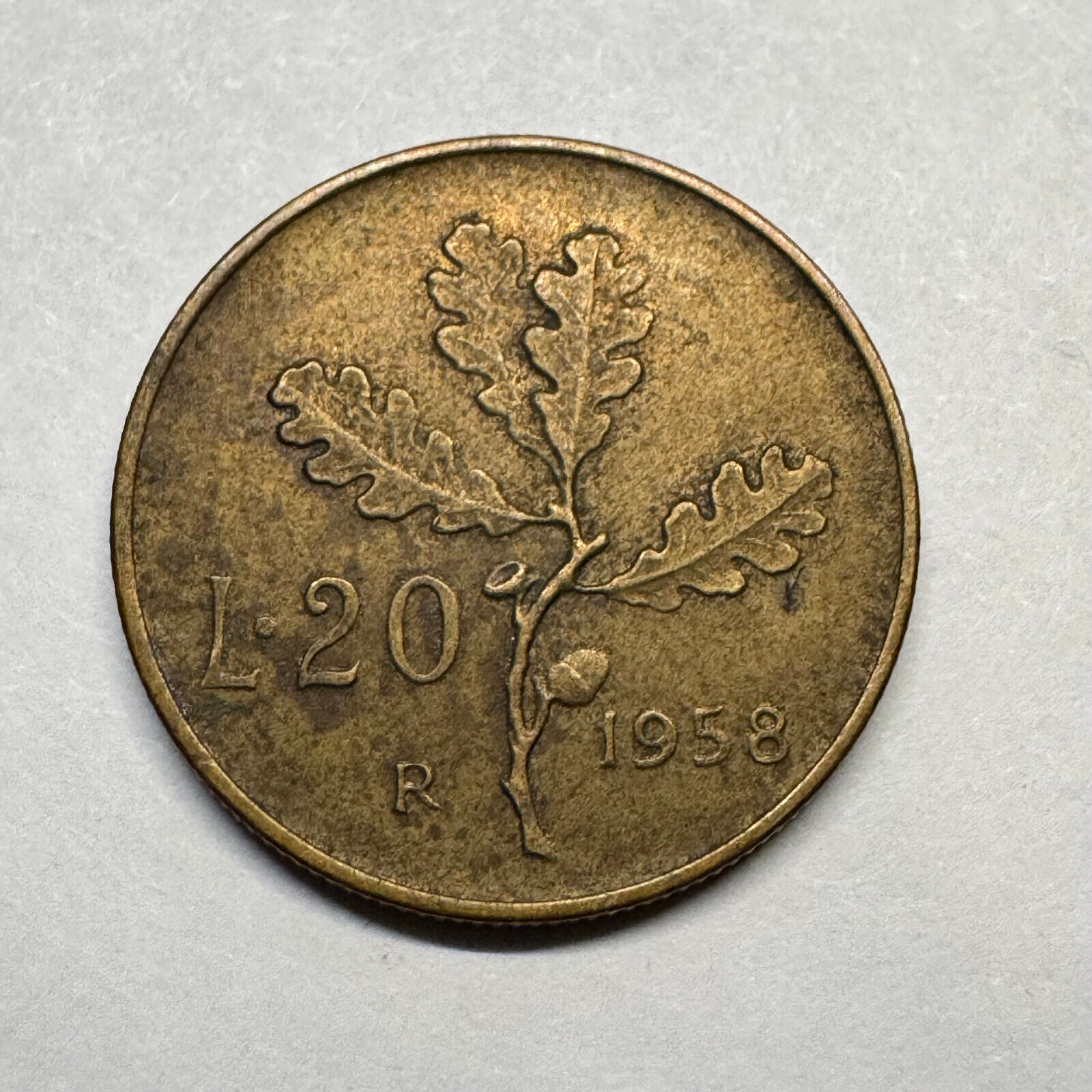 1958 Italy 20 Lire - Beautiful Coin - #B-002