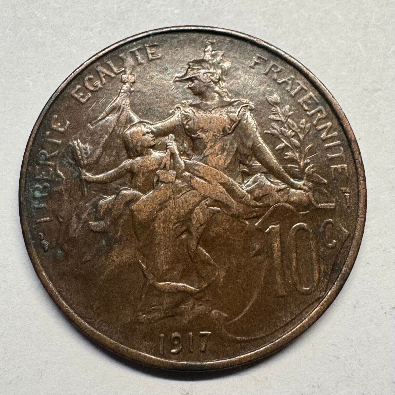 1917 France 10 Centimes - Beautiful Coin - #A-099