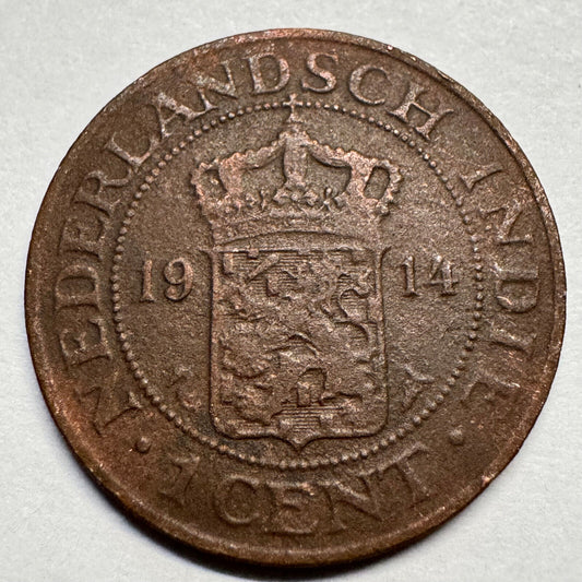 1914 Netherlands East Indies Indonesia 1 Cent - Beautiful Coin - #A-086