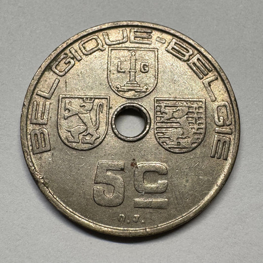 1938 Belgium 5 Centimes - Beautiful Coin - #B-052