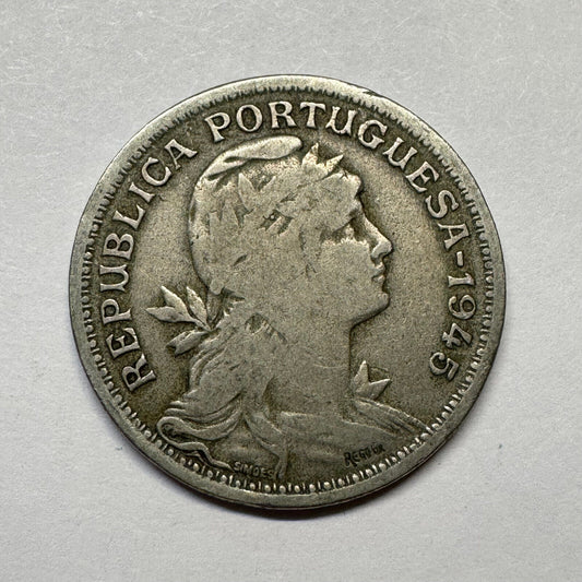 1945 Portugal 50 Centavos - Beautiful Coin - #B-019