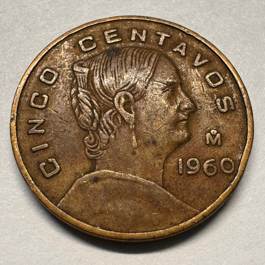 1960 Mexico 5 Centavos - Beautiful Coin - #A-066