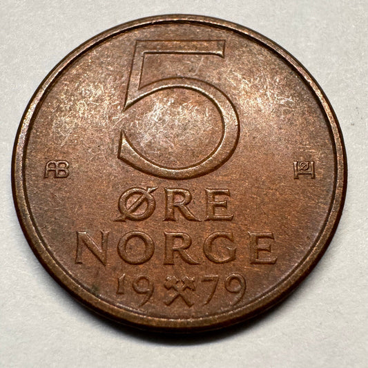 1979 Norway 5 Ore - Beautiful Coin - #A-050