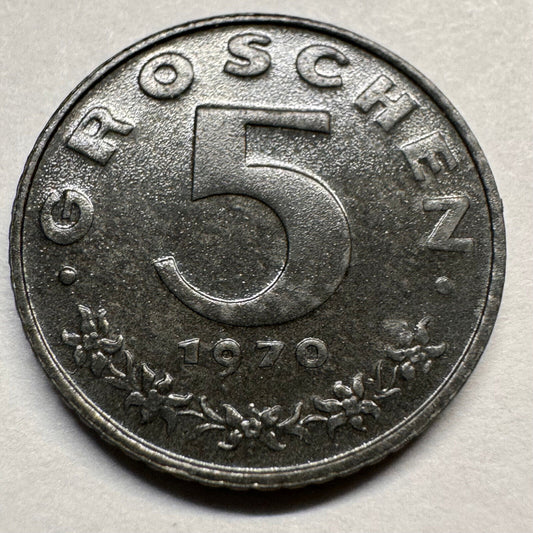 1970 Austria 5 Groschen - Beautiful Coin - #A-055
