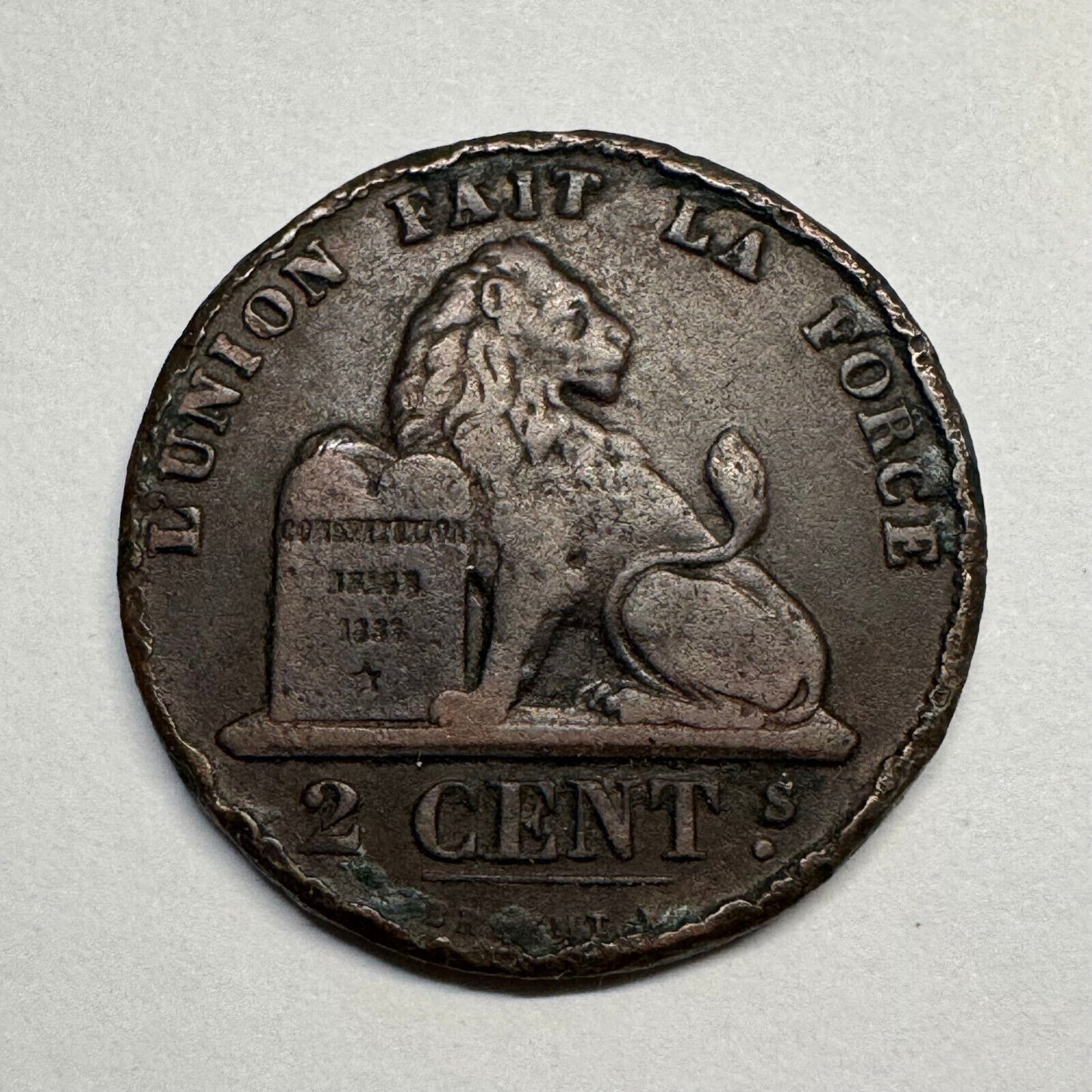 1870 Belgium 2 Centimes - Beautiful Coin - #B-055