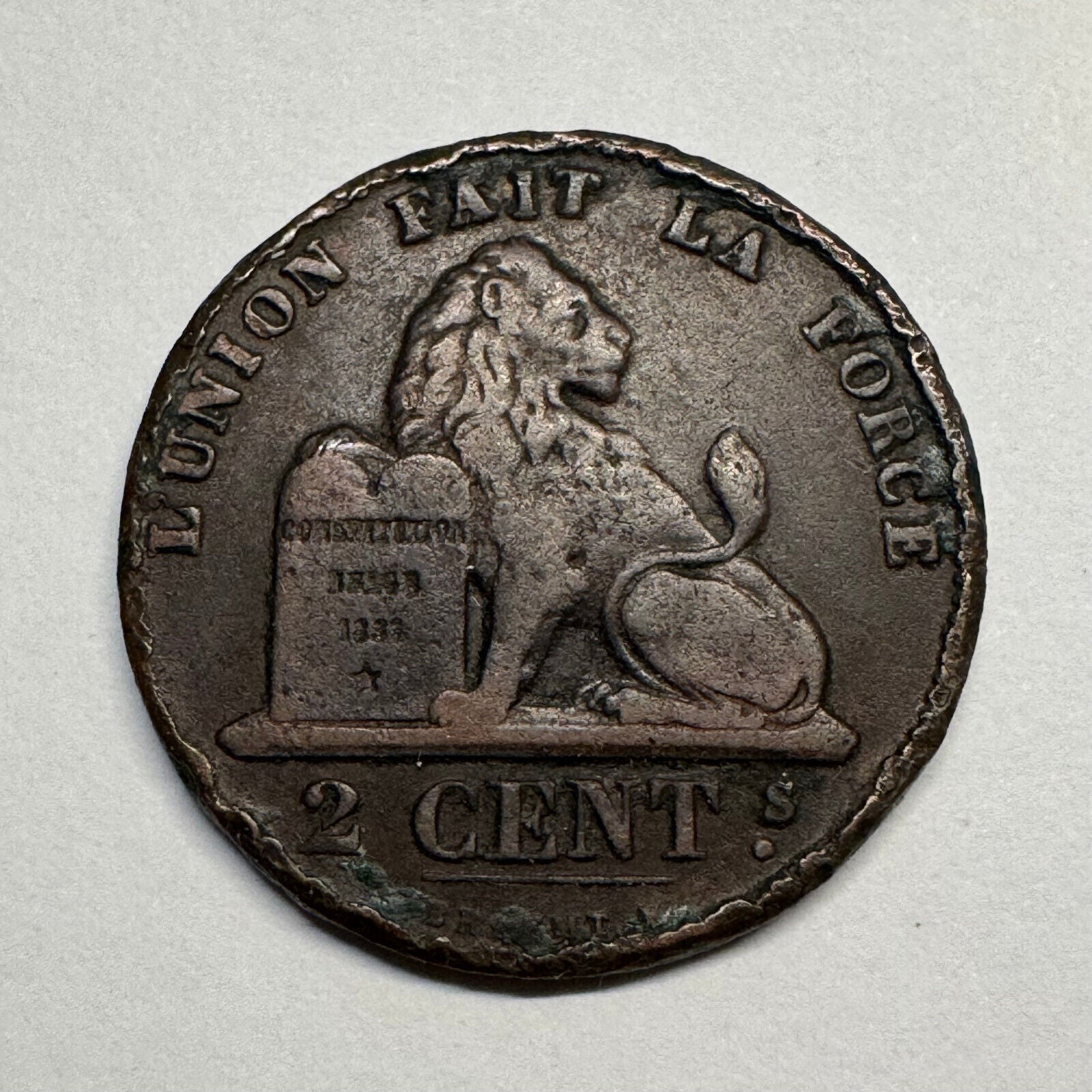 1870 Belgium 2 Centimes - Beautiful Coin - #B-055