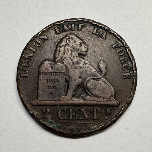 1870 Belgium 2 Centimes - Beautiful Coin - #B-055